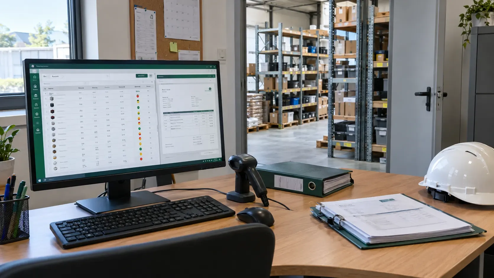 Écran d'un ERP ouvert sur le tableau de bord stock et facturation d'une PME belge
